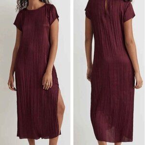 Madewell Plisse Slip Dress with Sleeves